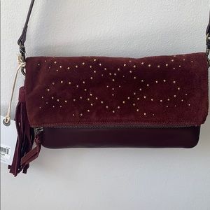 Luck Brand Purse burgundy with gold details